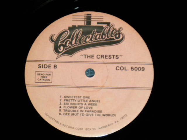 画像: THE CRESTS - GREATEST HITS ( Ex++/MINT-)  / 1980's  US AMERICA Used LP 