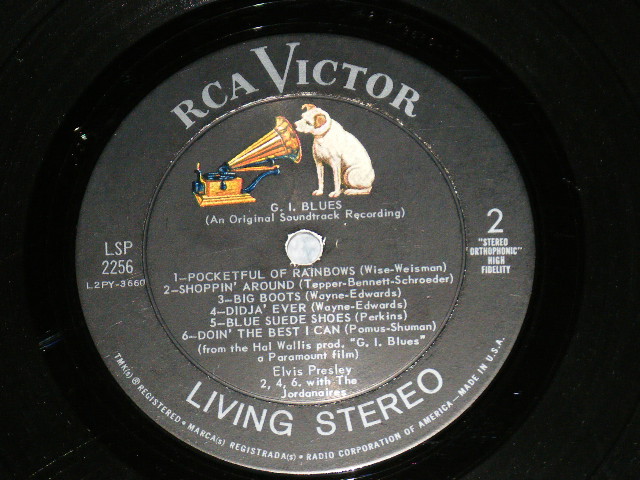 画像: ELVIS PRESLEY -  G.I. BLUES ( Matrix # A) L2 PY 3659-1S    B) L2 PY 3660-1S) ( Ex++/Ex+ Looks:Ex ) / 1960 US AMERICA ORIGINAL 1st Press  "SILVER RCA VICTOR logo on Top & LIVING STEREO  at BOTTOM" Label STEREO Used LP