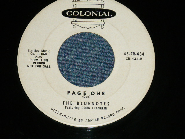 画像: The BLUENOTES (ROCKABILLY / Rock 'N' Roller ) - MIGHTY LOW / PAGE ONE ( Ex+/Ex+) / 1957 US AMERICA ORIGINAL "WHITE LABEL PROMO" Used  7" Single 