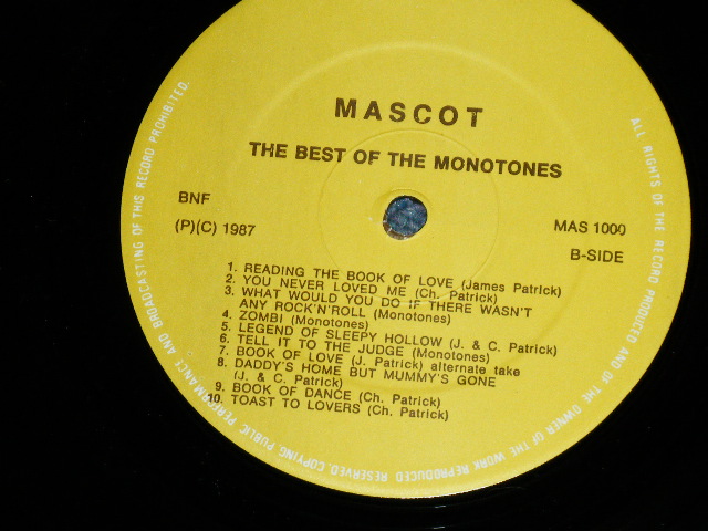 画像: THE MONOTONES - THE BEST OF  ( NEW  )  / 1980's EUROPE  "Brand New" LP