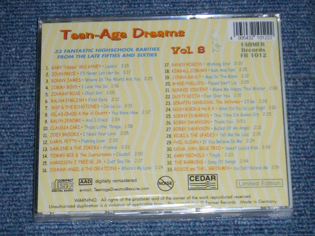 画像: V.A. (VARIOUS ARTISTS) OMNIBUS - TEEN-AGE TEENAGAE DREAMS VOL.8 ( SEALED)  / 2003 GERMAN GERMANY  ORIGINAL "BRAND NEW SEALED"  CD