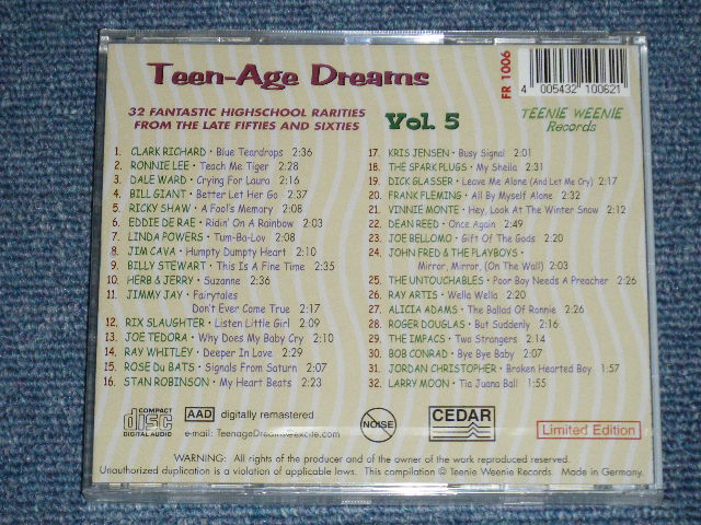 画像: V.A. (VARIOUS ARTISTS) OMNIBUS - TEEN-AGE TEENAGAE DREAMS  VOL.5  ( SEALED)  / 2003 GERMAN GERMANY  ORIGINAL "BRAND NEW SEALED"  CD