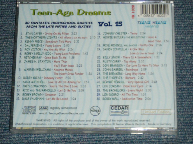 画像: V.A. (VARIOUS ARTISTS) OMNIBUS - TEEN-AGE TEENAGAE DREAMS VOL.15 ( SEALED)  / 2003 GERMAN GERMANY  ORIGINAL "BRAND NEW SEALED"  CD