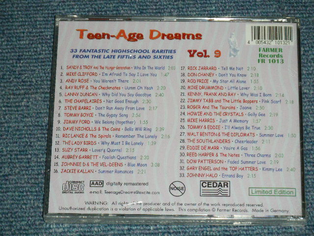画像: V.A. (VARIOUS ARTISTS) OMNIBUS - TEEN-AGE TEENAGAE DREAMS VOL.9 ( SEALED)  / 2003 GERMAN GERMANY  ORIGINAL "BRAND NEW SEALED"  CD