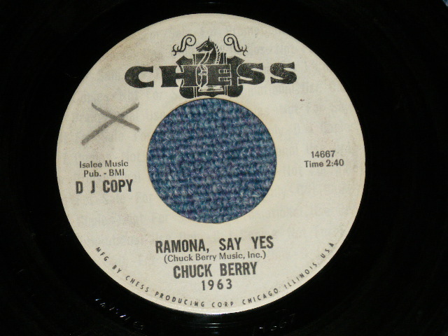 画像1: CHUCK BERRY - RAMONA, SAY YES : LONELY SCHOOL DAYS (Ex-/Ex- XOL)   / 1966 US ORIGINAL "White Label PROMO" Used 7" inch SINGLE 