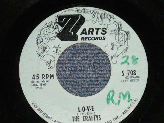 画像1: THE CRAFTYS (Minor DOO-WOP Group) - L-O-V-E : HEARTBREAKING WORLD  (Ex++/Ex++  WOL) / 1961 US AMERICA ORIGINAL Used 7" Single 
