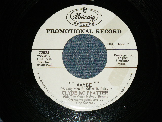 画像1: CLYDE McPHATTER(DRIFTERS/DOMINOS) - MSYBE : I DO BELIEVE (Ex++/Ex++ ) / 1962 US AMERI(CA ORIGINAL "WHITE LABEL PROMO" Used 7" Single   