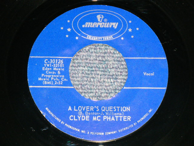 画像1: CLYDE McPHATTER(DRIFTERS/DOMINOS) - A LOVER'S QUESTION : LOVER PLEASE  (MINT-/MINT-) /  US AMERICA REISSUE Used 7" Single 
