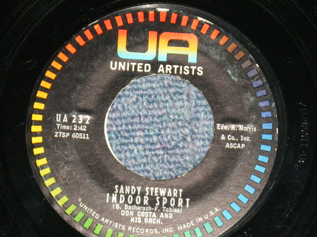 画像1: SANDY STEWART - INDOOR SPORT : TIME WAITS FOR NO MORE  (Ex++/Ex++ ENDING:Ex) / 1960 US AMERICA ORIGINAL Used 7" Single  