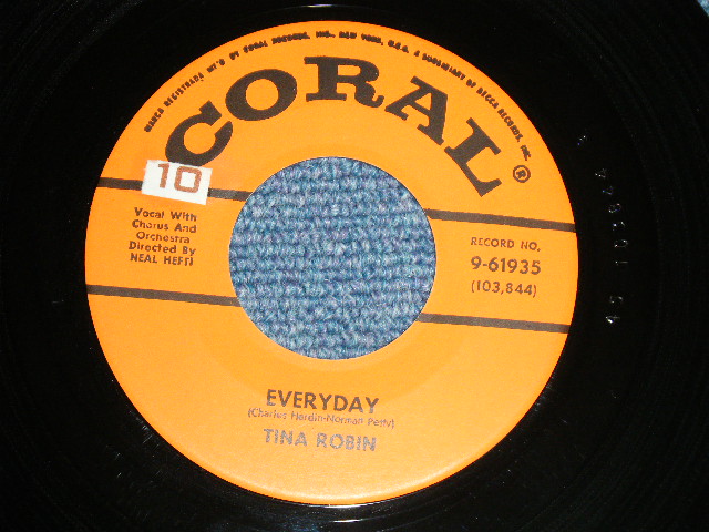 画像1: TINA ROBIN - EVERYDAY (Cover of BUDDY HOLLY Songs) : BELIEVE ME   (MINT-~Ex+++/MINT-~Ex+++)/ 1958 US AMERICA ORIGINAL Used 7" SINGLE