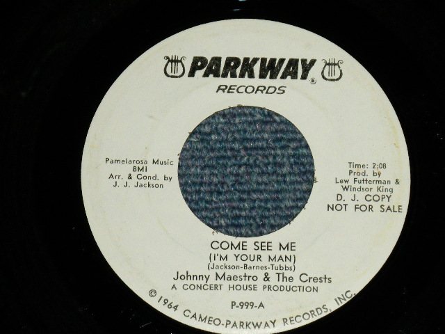 画像1: JOHNNY MAESTRO & THE CRESTS - COME SEE ME :  I CARE ABOUT YOU ( MINT-/MINT- ) / 1966 US AMERICA ORIGINAL "WHITE LABEL PROMO"  Used 7" 45 Single 