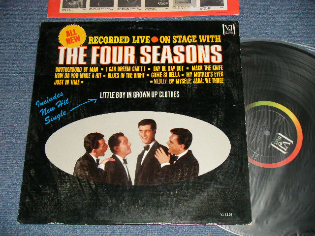 画像1: THE 4 FOUR SEASONS - ON STAGE WITH THE 4 FOUR SEASONS ; RECORDED LIVE (Ex++/Ex+++)   / 1965 US AMERICA ORIGINAL used LP