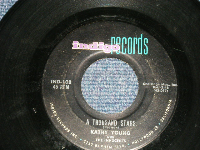 画像1: KATHY YOUNG - A) A THOUSAND STARS  B) EDDIE MY DARLING  (Ex+/Ex+) / 1960 US AMERICA Original   Used 7" Single 