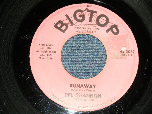 画像1: DEL SHANNON - A) RUNAWAY  B)JODY (Ex/Ex STOL) / 1961 US AMERICA Original Used 7" Single 