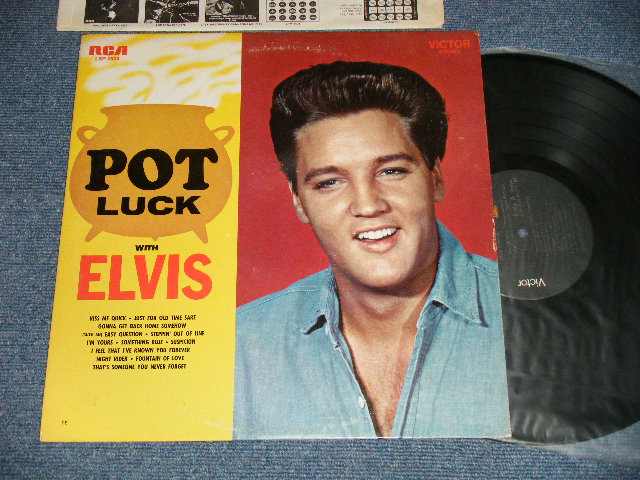 画像1: ELVIS PRESLEY - POT LUCK WITH ELVIS ( Ex+/MINT-/ 1976 US AMERICA REISSUE "BLACK with DOG on NEAR TOP LABEL" Used LP