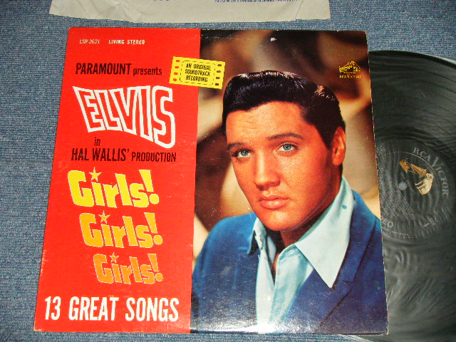 画像1: ELVIS PRESLEY - GIRLS! GIRLS! GIRLS!  (MATRIX # A) N2PY-3295-3S  B) N2PY-3296-3S )  (Ex++/Ex+, Ex++ Looks:Ex-) / 1962 US AMERICA 1st Press "SILVER RCA VICTOR LOGO & LIVING STEREO at bottom Label" STEREO Used LP