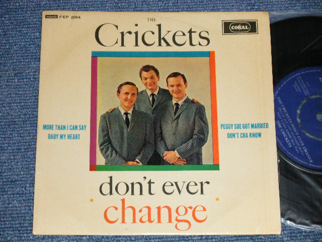 画像1: THE CRICKETS - DON'T EVER CHANGE (Ex++/Ex+++ Looks:Ex++) / 1962 UK ENGLAND Original Used 7" EP 