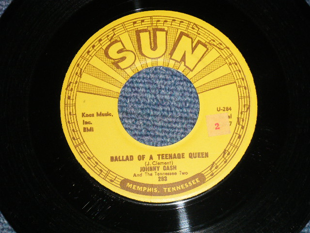 画像1: JOHNNY CASH - A) BALLAD OF A TEENAGE QUEEN   B) BIG RIVER (VG+++/VG+++) / 1957 US AMERICA Original Used 7" Single 