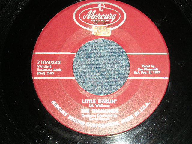 画像1: The DIAMONDS- A) LITTLE DARLIN'  B) FAITHFUL AND TRUE (Ex++/Ex+) / 1957 US AMERICA ORIGINAL "MAROON Label Version"  Used 7"SINGLE  