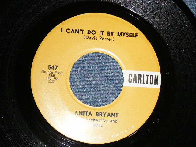 画像1: ANITA BRYANT - A) I CAN'T DO IT BY MYSELF  B) AN ANGEL CRIED (Phil Spector Works)  (Ex+/Ex++ TEAR) / 1961 US AMERICA ORIGINAL Used 7" SINGLE