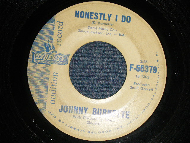 画像1: JOHNNY BURNETTE - A)HONESTLY I DO  B)GOD, SOUNTRY AND MY BABY (VG++/Ex+) / 1961 US AMERICA ORIGINAL "AUDITION Label" Used 7" Single