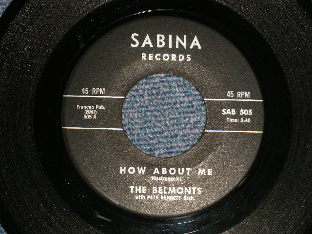 画像1: THE BELMONTS -A)HOW ABOUT ME  B)COME ON LITTLE ANGEL (Ex++/Ex++) / 1962 US AMERICA ORIGINAL Used 7" Single