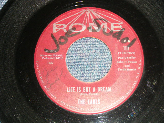画像1: THE EARLS - A)LIFE IS BUT A DREAMB)IT'S YOU  (VG+++/VG+++) / 1961 US AMERICA ORIGINAL Used 7" inch SINGLE 