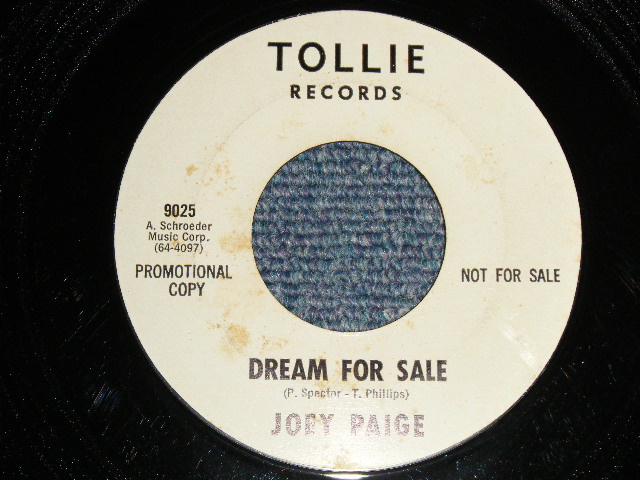 画像1: JOEY PAIGE - A)DREAM FOR SALE  B)GONE BACK TO TENESSEE (Ex++/Ex++) / 1964 US AMERICA ORIGINAL "WHITE LABEL PROMO" Used 7" Single