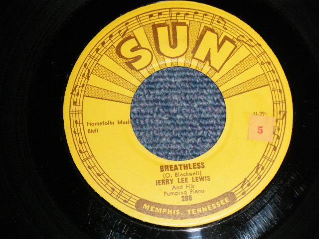 画像1: JERRY LEE LEWIS - A)BREATHLESS   B)DOWN THE LINE (Ex+++/Ex+++ / 1958 US AMERICA ORIGINAL Used 7" 45rpm Single 