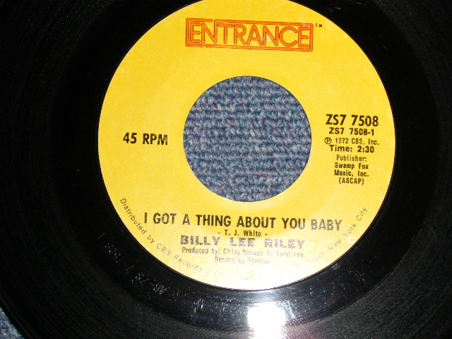 画像1: BILLY LEE RILEY - A)I GOT A THING ABOUT YOU BABY  B)YOU DON'T LOVE ME (MINT-/MINT-) / 1972 US AMERICA ORIGINAL Used 7" inch 45 rpm Single  