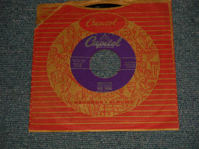 画像1: Vicki Young  - A)Honey Love   B)Riot In Cell Block Number Nine (Ex/Ex) / 1954 US AMERICA ORIGINAL Used 7" SINGLE  