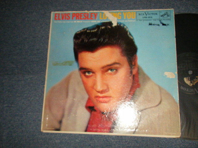 画像1: ELVIS PRESLEY - LOVING YOU (Matrix #A) H2-WP-2762-1S   B) H2-WP-2763-4S)  (VG-, Ex/VG+++ Looks:VG+ BRKOFC,EDSP) / 1957 US AMERICA ORIGINAL  1st Press "SILVER RCA VICTOR logo on Top & LONG PLAY at BOTTOM  Label"  1st Press "DEEP GROOVE Label" MONO Used LP