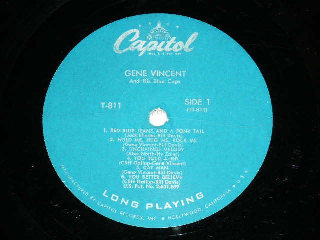 画像: GENE VINCENT - GENE VINCENT AND BLUE CAPS / 1957 US ORIGINAL TURQUOISE Label stock copy mono LP