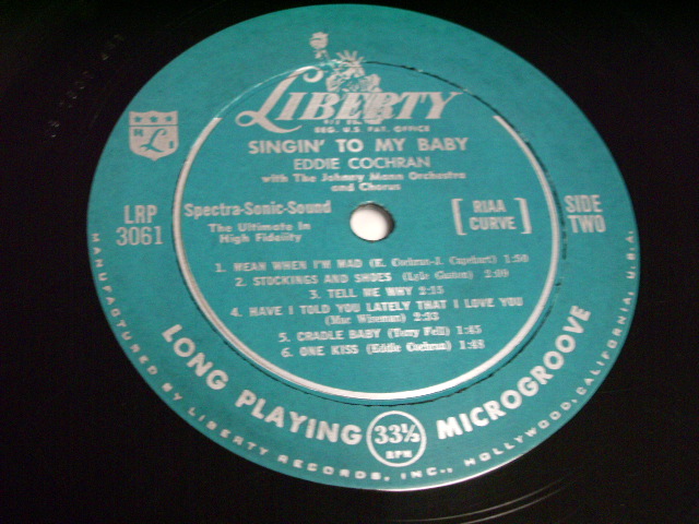 画像: EDDIE COCHRAN - SINGIN' TO MY BABY ( 1st DEBUT ALBUM : VG+++/Ex+++ ) /1957 US ORIGINAL mono LP 