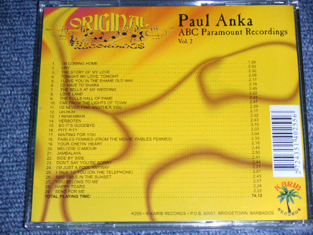 画像: PAUL ANKA - ABC PARAMOUNT RECORDS VOL.2 ( ORIGINAL RECORDINGS ) / EU Brand New CD 