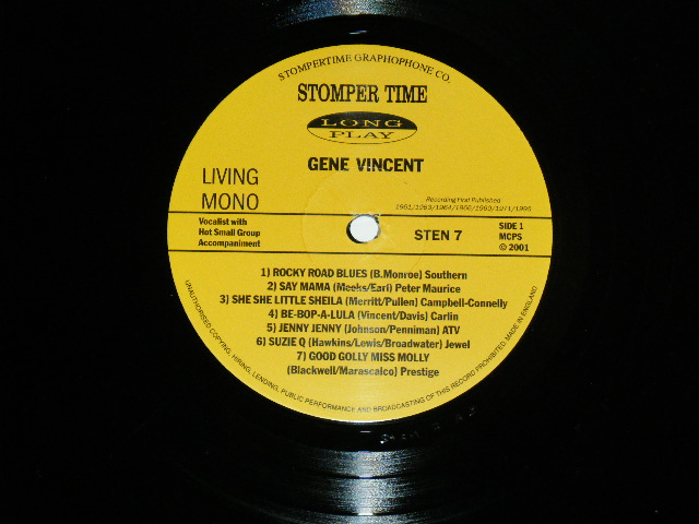 画像: GENE VINCENT - THE BE-BOP-BOOGIE BOY / 2001 UK ORIGINAL Brand New 10"LP  