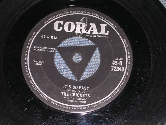 画像: THE CRICKETS ( BUDDY HOLLY ) - IT'S SO EASY / 1958 UK Original 7" Single 