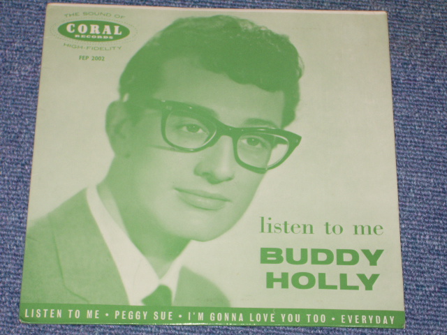 画像1: BUDDY HOLLY - LISTEN TO ME ( Debut EP/ Re-Pressing Cover ) / 1958 UK ORIGINAL Re-Pressing Cover 7"EP With PICTURE SLEEVE  