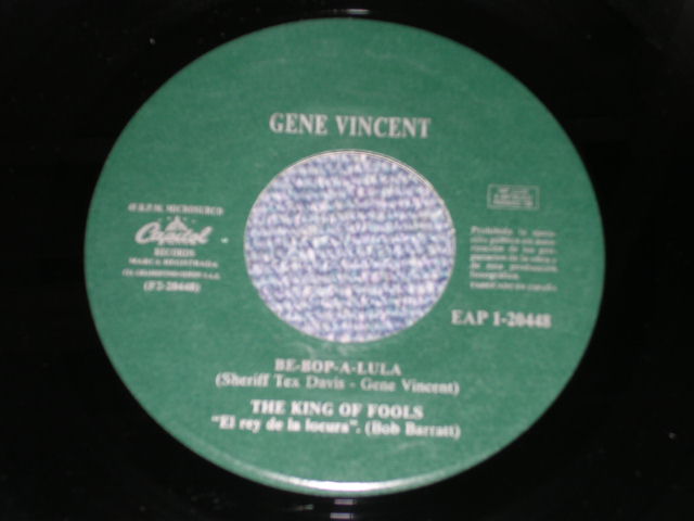 画像: GENE VINCENT - SPACESHIP / 1980s SPAIN REISSUE 7"EP With PICTURE SLEEVE  
