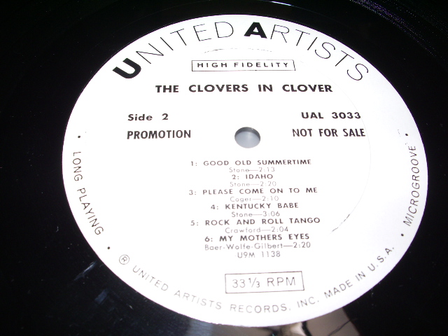 画像: THE CLOVERS - THE CLOVERS IN CLOVER / 1959 MONO WHITE LABEL PROMO US ORIGINAL LP