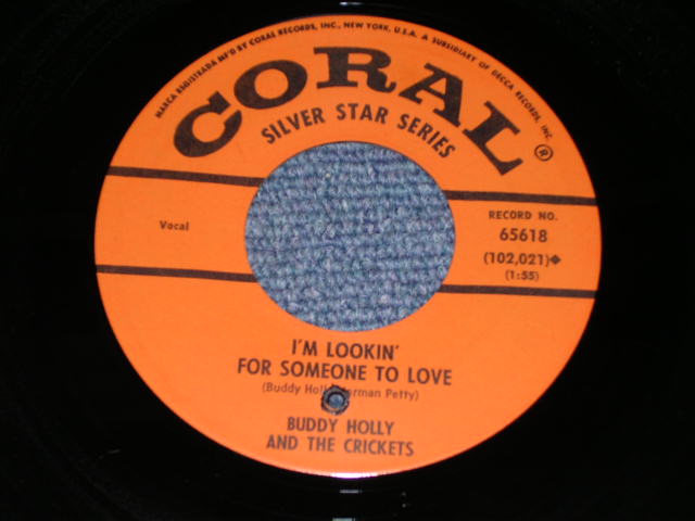 画像1: BUDDY HOLLY & THE CRICKETS - I'M LOOKIN' FOR YOU SOMEONE TO LOVE / THAT'LL BE THE DAY / 1971 US Reissue Coupling 7" Single  