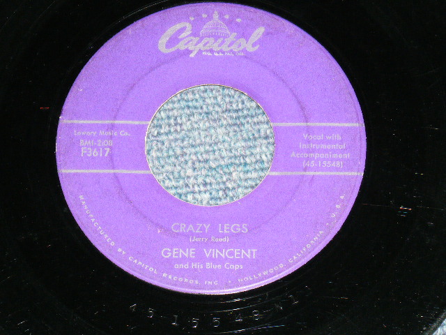 画像1: GENE VINCENT - CRAZY LEGS ( Ex/Ex ) / 1957 US ORIGINAL 7"Single 