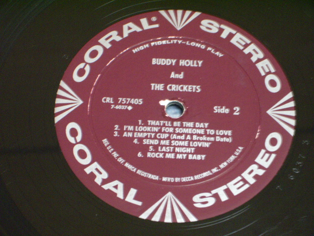 画像: BUDDY HOLLY and THE CRICKETS - BUDDY HOLLY and THE CRICKETS (Ex+/Ex++ Looks:Ex)  / 1963 US AMERICA ORIGINAL on CORAL LABEL STEREO Used LP  