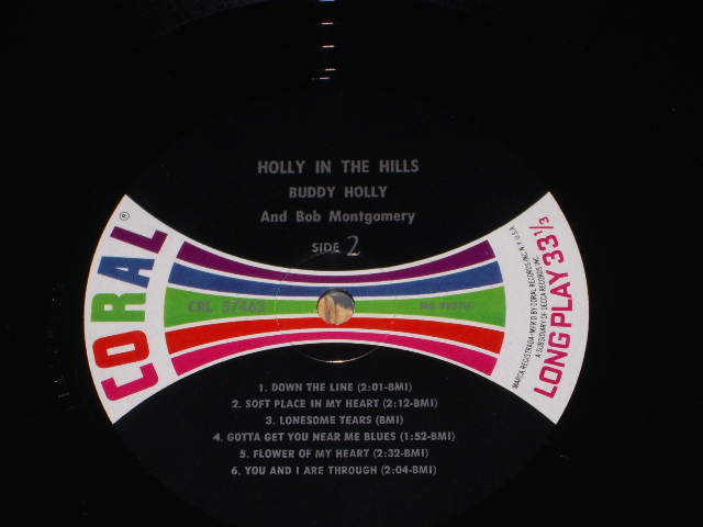 画像: BUDDY HOLLY - HOLLY IN THE HILLS ( Ex+++/Ex+++ ) / 1965 US AMERICA ORIGINAL "MULI COLOR BAR on LABEL" mono LP  