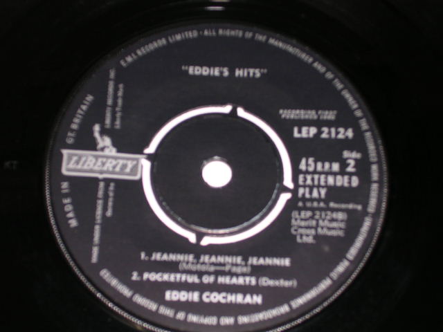 画像: EDDIE COCHRAN - EDDIE'S HITS / 1963 UK ORIGINAL 7"EP With PICTURE SLEEVE  