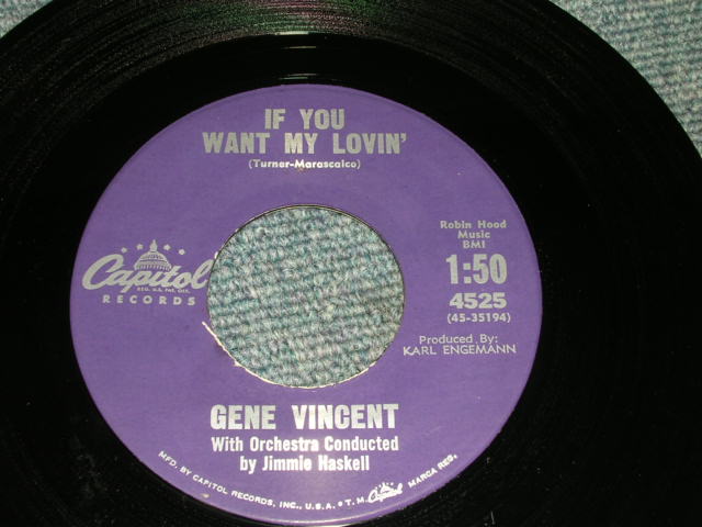 画像: GENE VINCENT - MISTER LONELINESS / 1960 US ORIGINAL 7"Single 