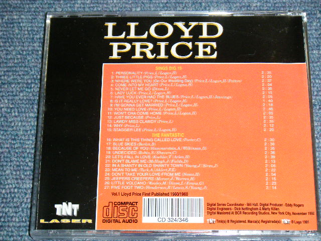 画像: LLOYD PRICE - VOLUME 1 ( SINGS BIG 15 + THE FANTASTIC ( 2 in 1 ) / 1992 US ORIGINAL Brand New CD  