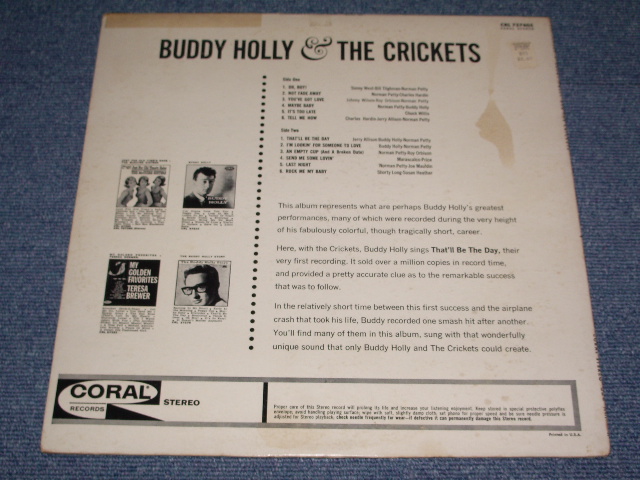 画像: BUDDY HOLLY and THE CRICKETS - BUDDY HOLLY and THE CRICKETS (Ex++/Ex+++)  / 1963 US ORIGINAL on CORAL LABEL STEREO Used LP  