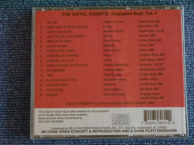 画像: THE ROYAL COUNTS - ACCAPELLA SOUL / 1994? US SEALED NEW CD 