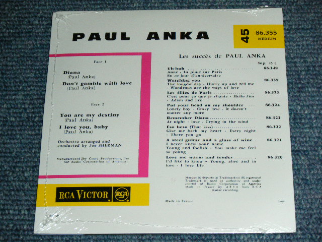 画像: PAUL ANKA - DIANA  (  ORIGINAL RECORDINGS ) / 2000's FRANCE BRAND NEW MINI-LP PAPER SLEEVE CD 